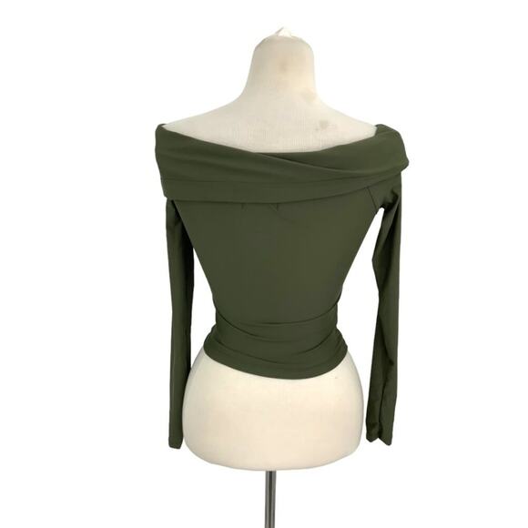 Edikted Brea Foldover Off the Shoulder Long Sleeve Crop Top Size XS NWOT $39 MSP - Picture 9 of 9